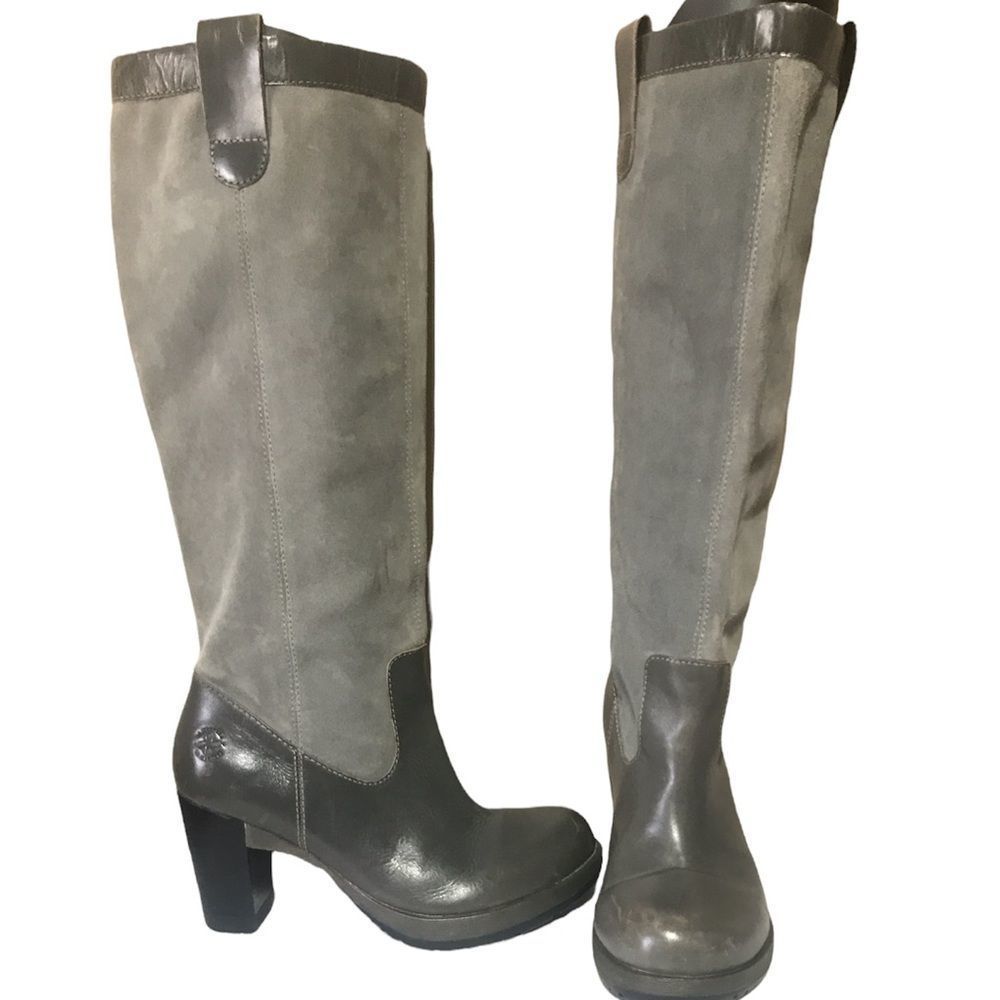 Dr Martens Josie gray 100% leather knee high boots size 7 Doc Martens Docs